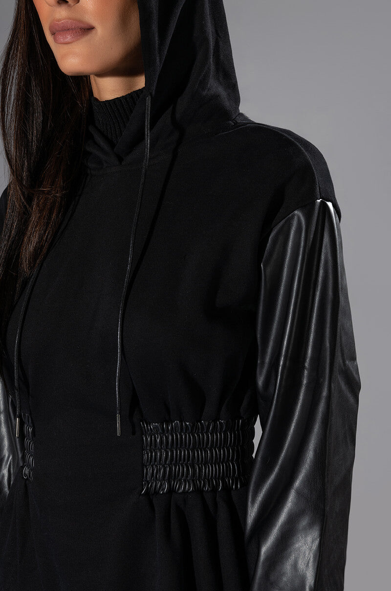 FOREVER YOUNG HOODED MINI DRESS