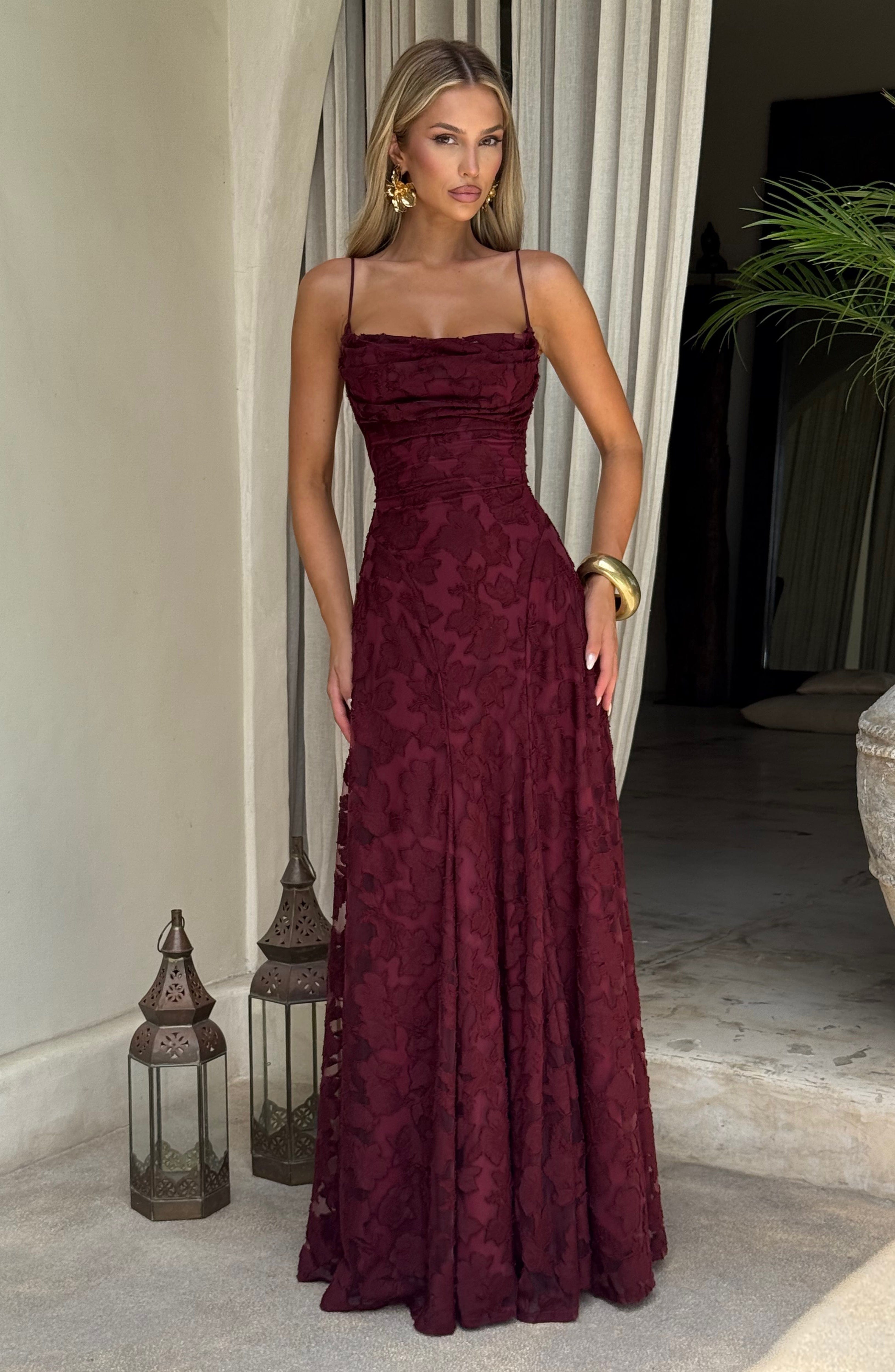 Francis Maxi Dress - Cherry Lacquer Dress Babyboo Fashion Premium Exclusive Design