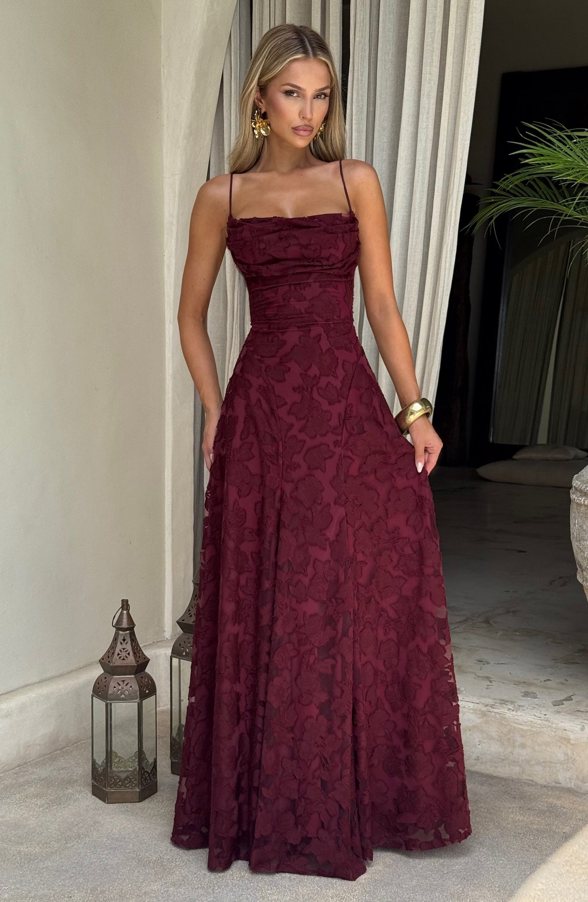 Francis Maxi Dress - Cherry Lacquer Dress Babyboo Fashion Premium Exclusive Design