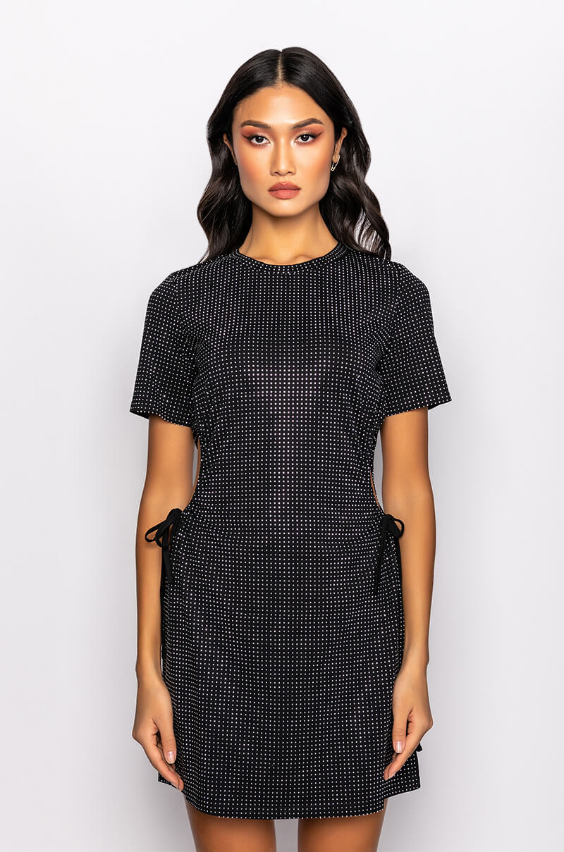 LEVEL UP T SHIRT DRESS WITH SIDE CUT OUT