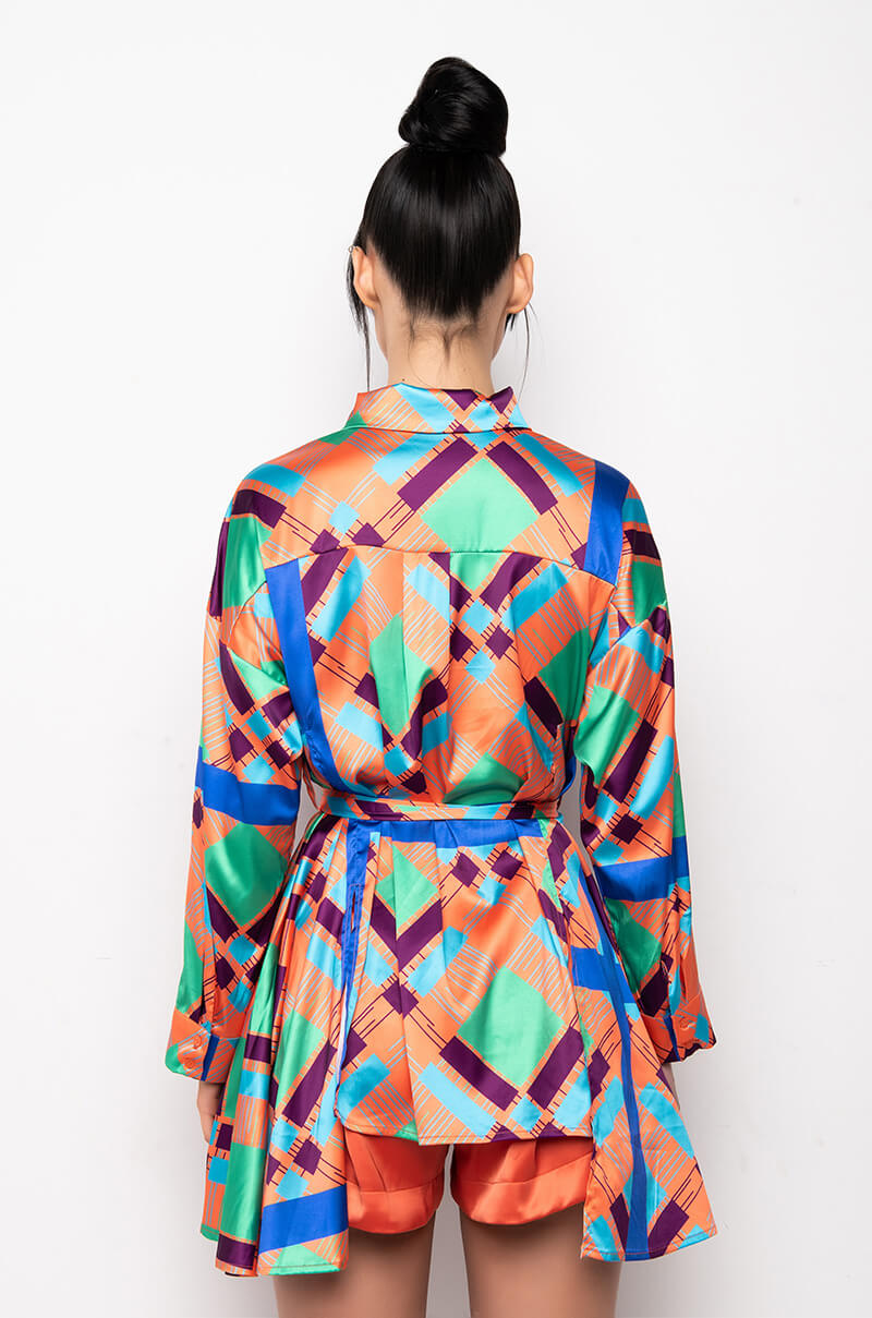 LIVE IT UP BUTTON UP MINI DRESS