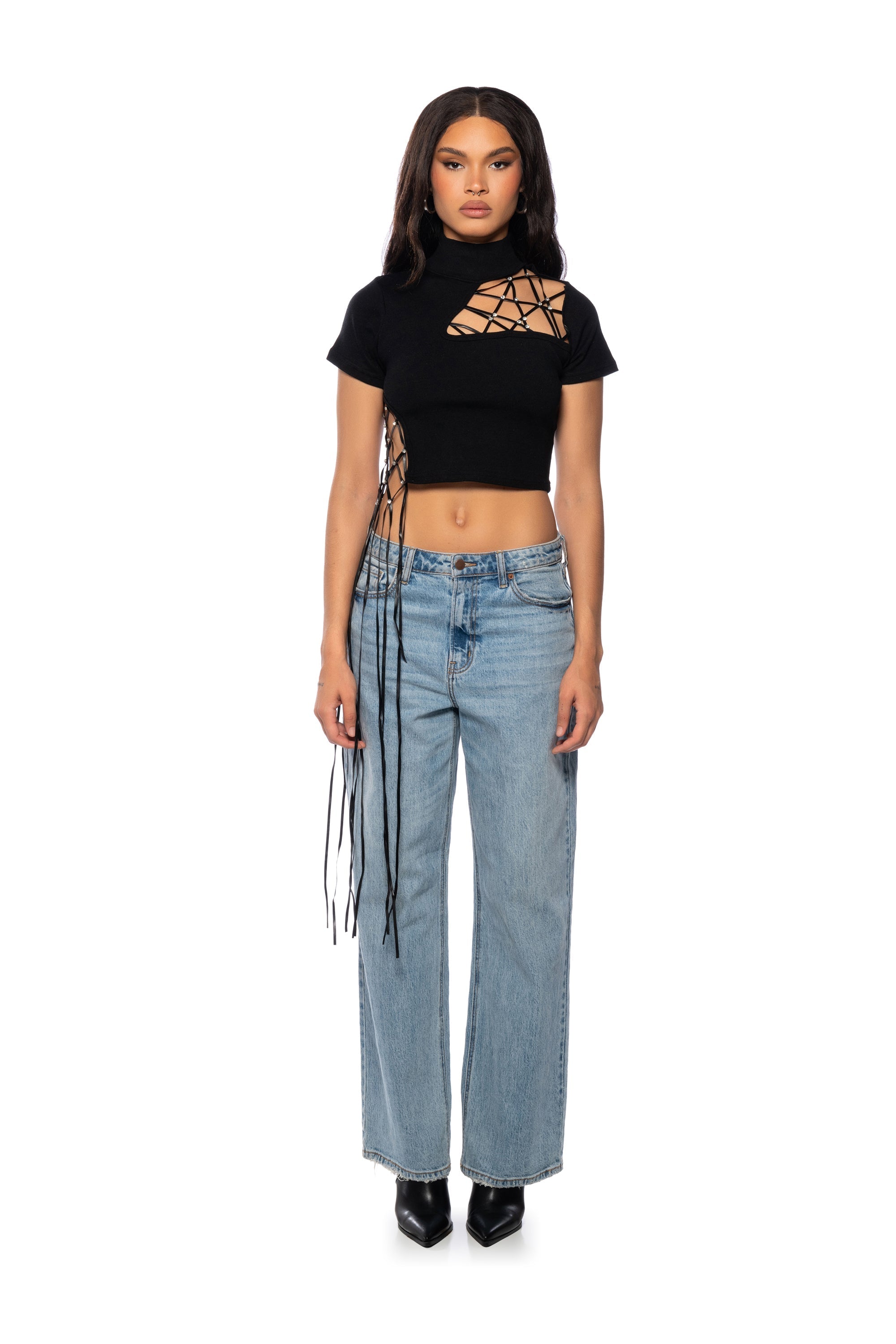 LOVING ON ME HIGH NECK CROP TOP