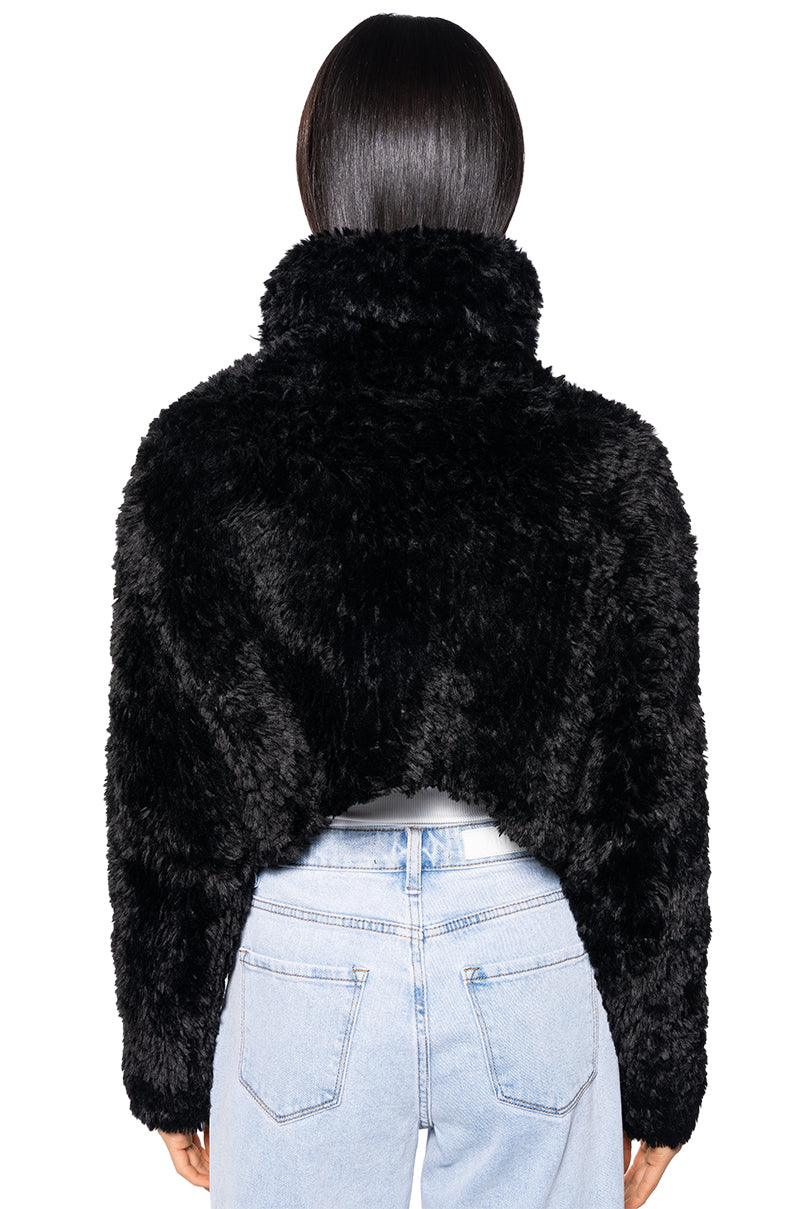 ME OR YOU FUZZY CROPPED TURTLENECK SWEATER