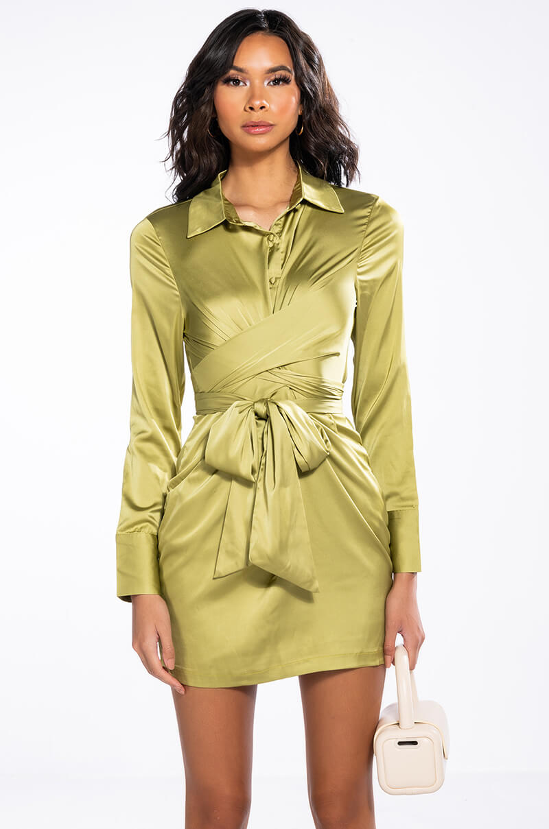 MOLLY TIE FRONT MINI DRESS