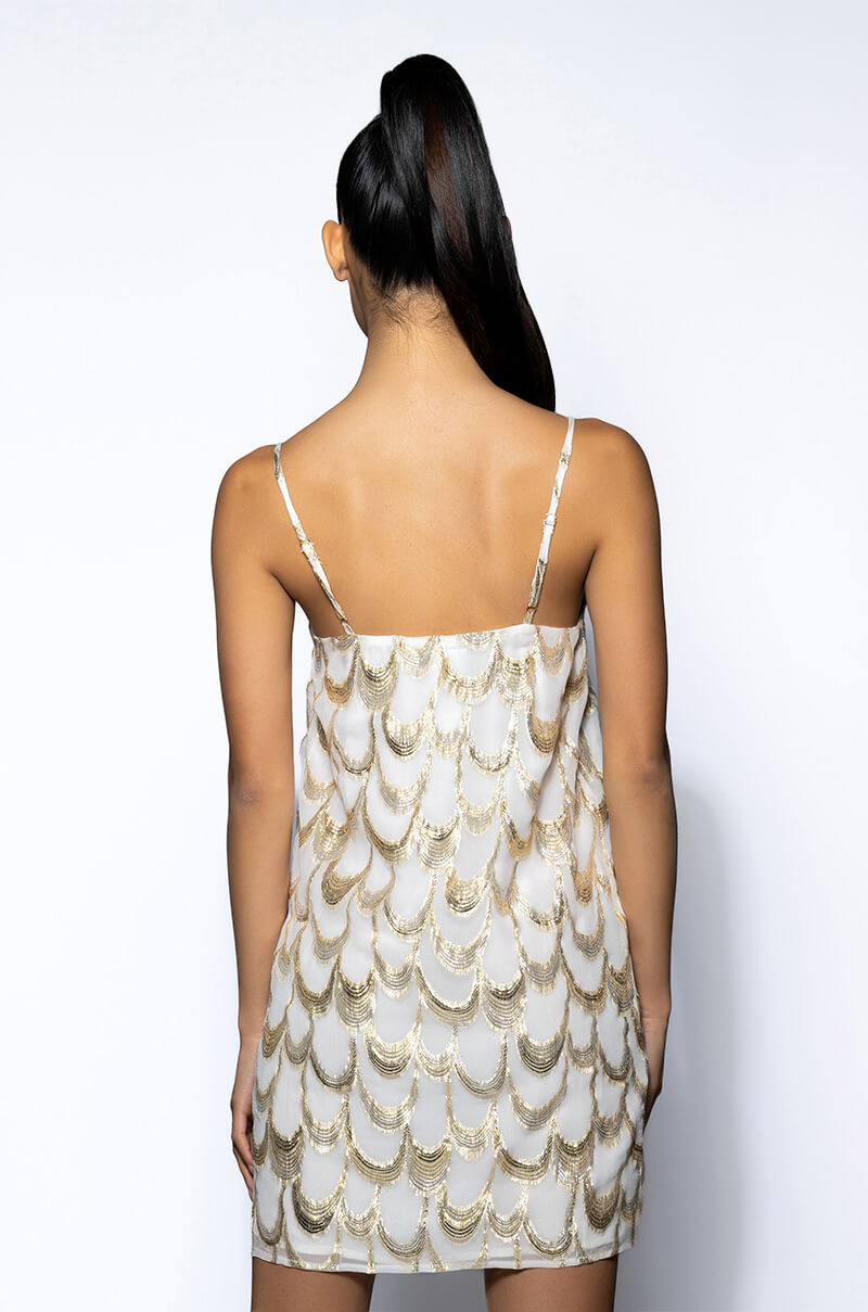 SIMPLY CUTE GOLD DETAIL MINI DRESS