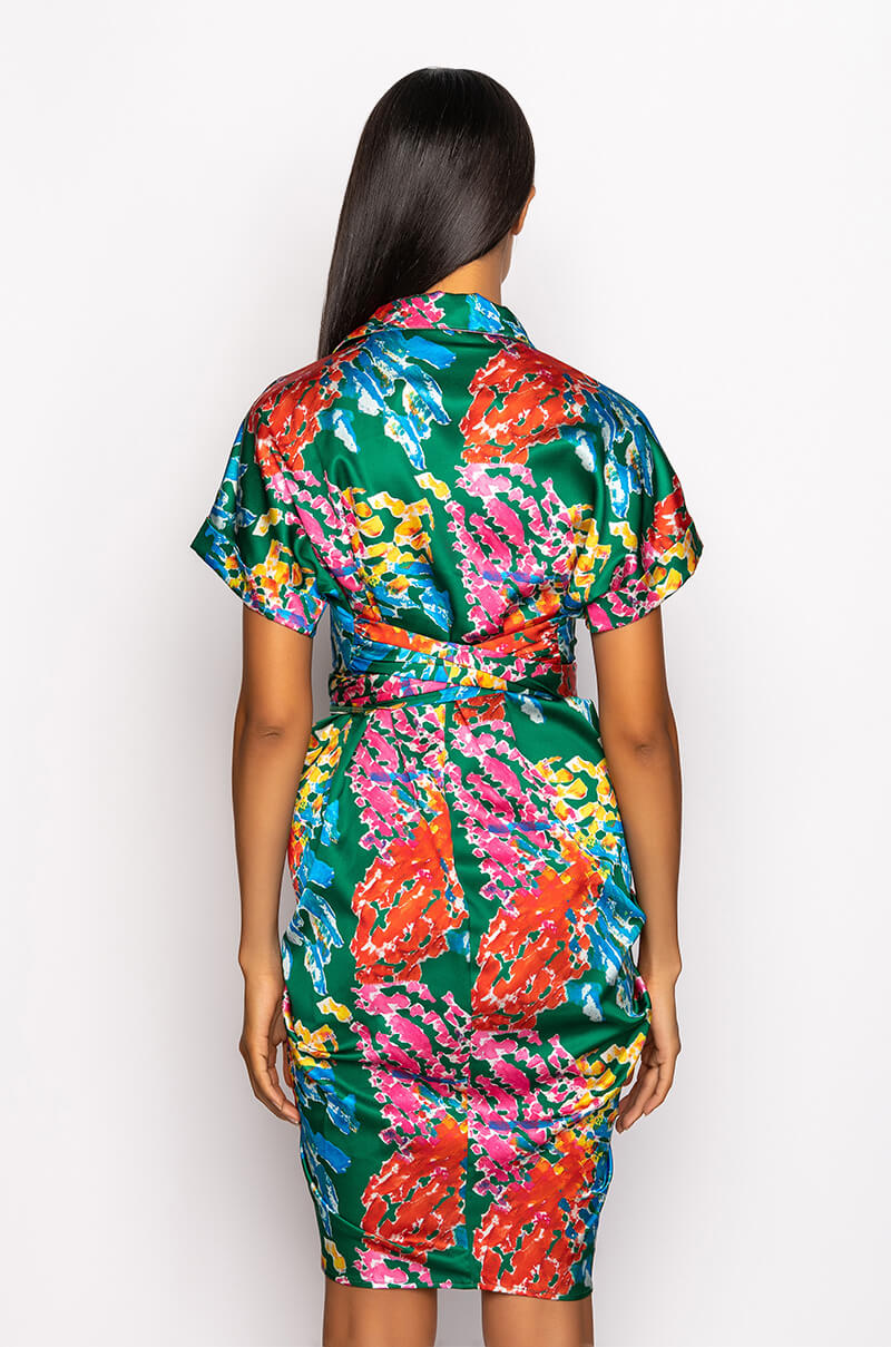 SKYART X AKIRA SATIN MIDI DRESS
