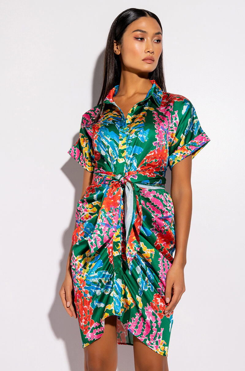 SKYART X AKIRA SATIN MIDI DRESS