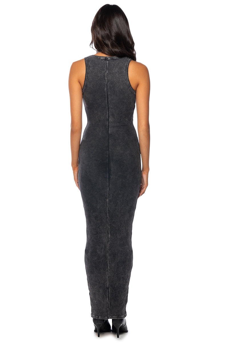 SLAY THE DAY MINERAL WASH MAXI DRESS