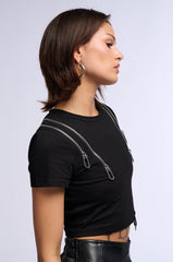 STELLA ZIPPER DETAIL T SHIRT
