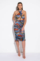 TAKE ME THERE WRAP TOP MIDI DRESS