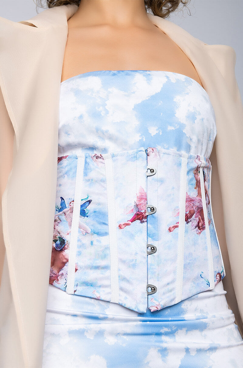 THAT'S ON ME BABY TUBE BODYCON MIDI DRESS WITH ATTACHED CORSET