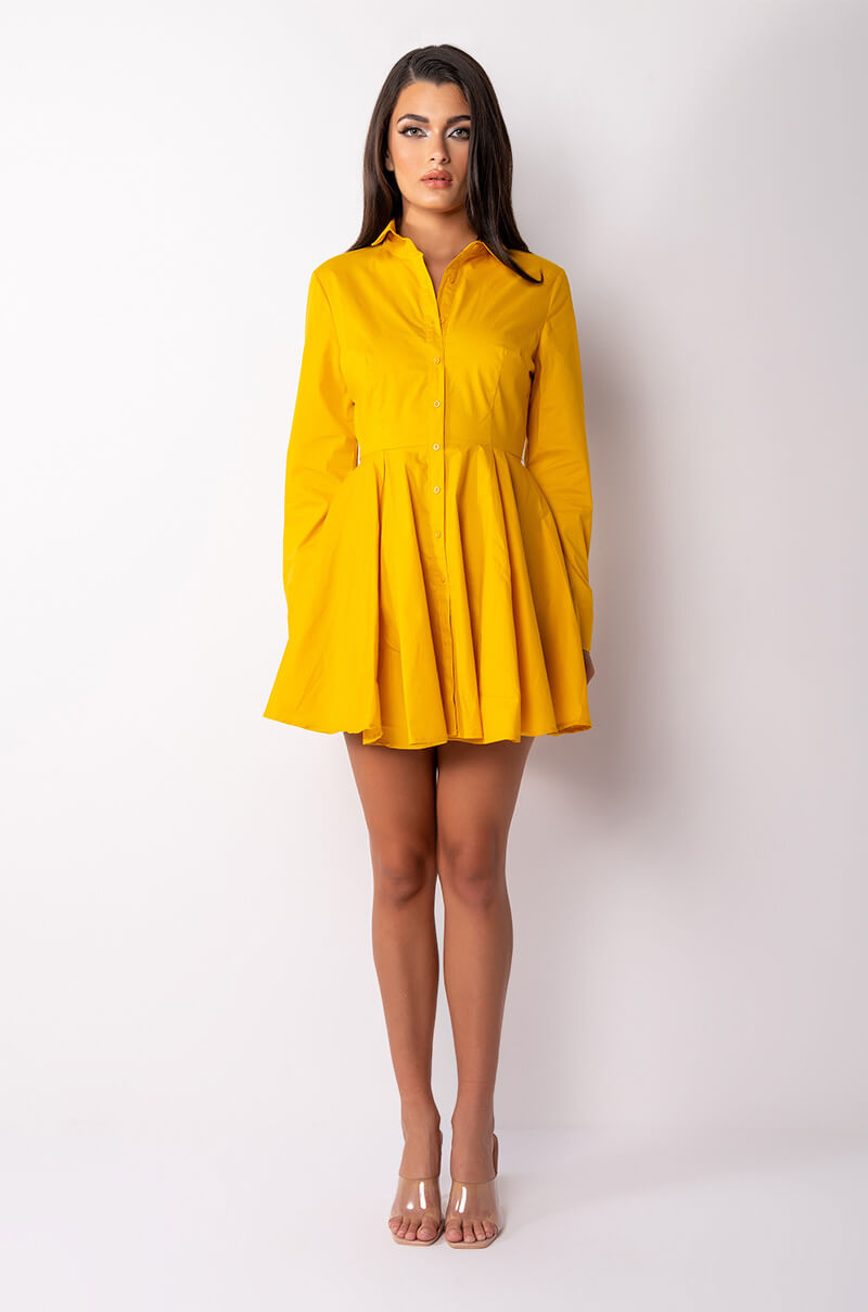 TRY AGAIN OPEN BACK FIT AND FLARE MINI DRESS