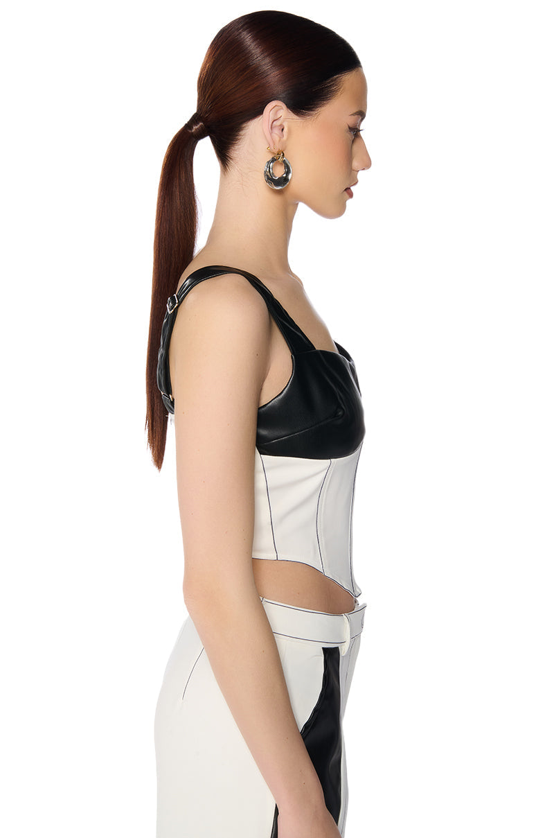 TURN ON MY CHARM SLEEVELESS CORSET TOP