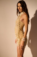 UNDER THE SEA PEARL CHAIN MINI DRESS