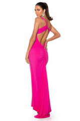 SAMMY BACKLESS RUCHED MAXI DRESS