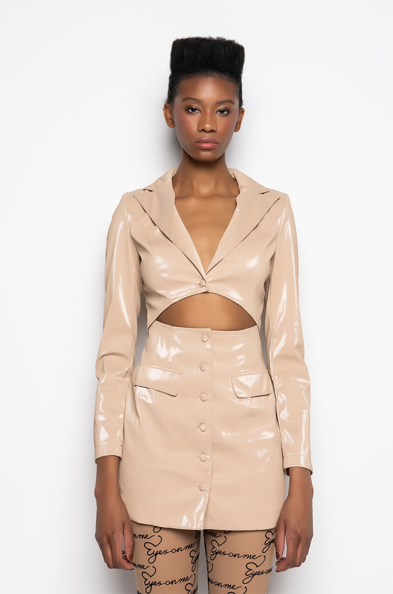 WAIT ON IT MINI DRESS WITH CUT OUT