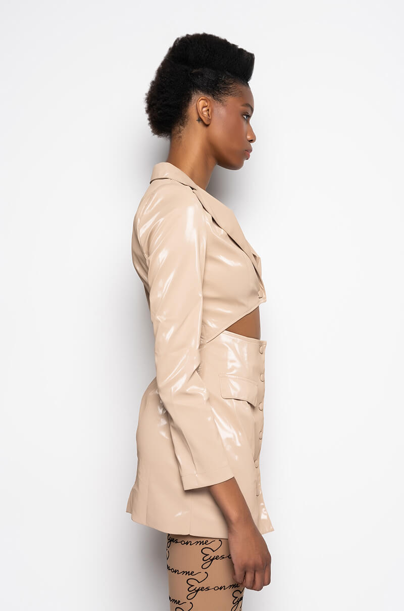 WAIT ON IT MINI DRESS WITH CUT OUT