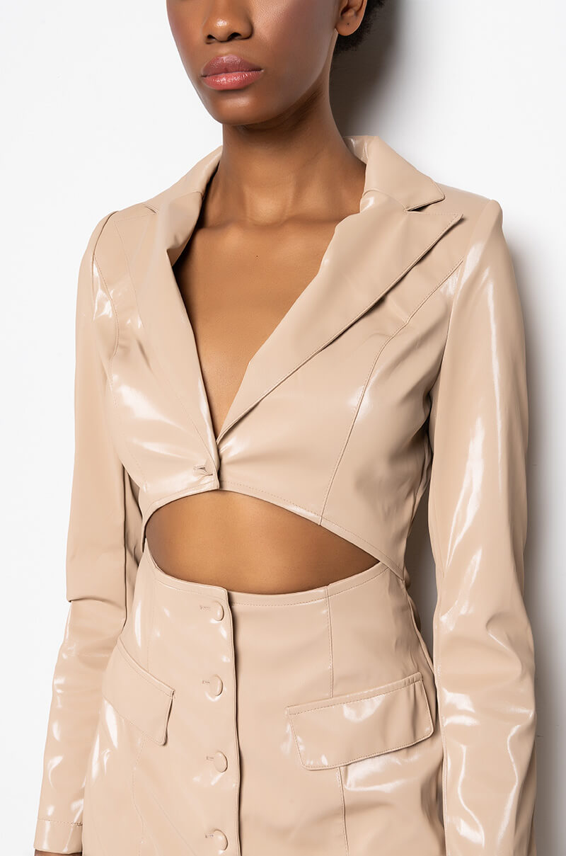 WAIT ON IT MINI DRESS WITH CUT OUT